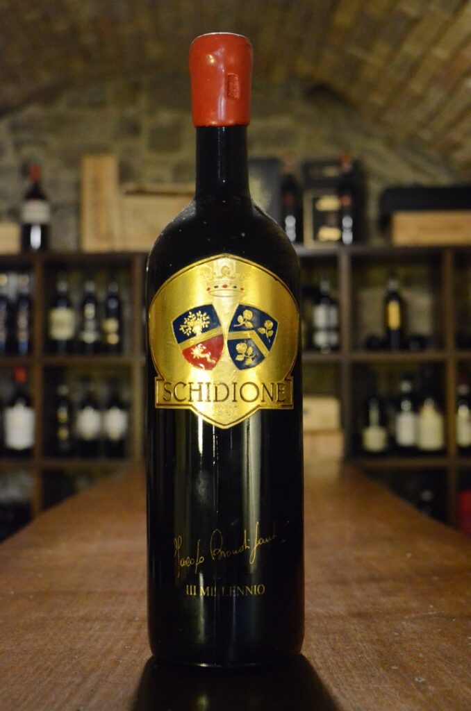 Schidione Magnum etichetta oro Jacopo Biondi Santi 1997